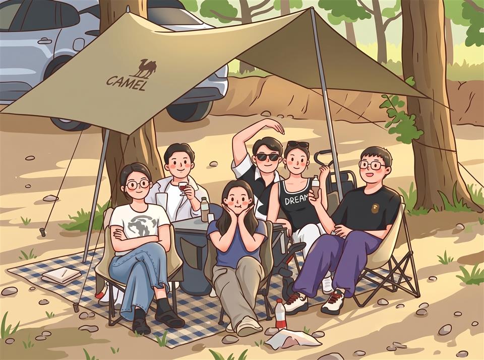 露营时留下的回忆照片